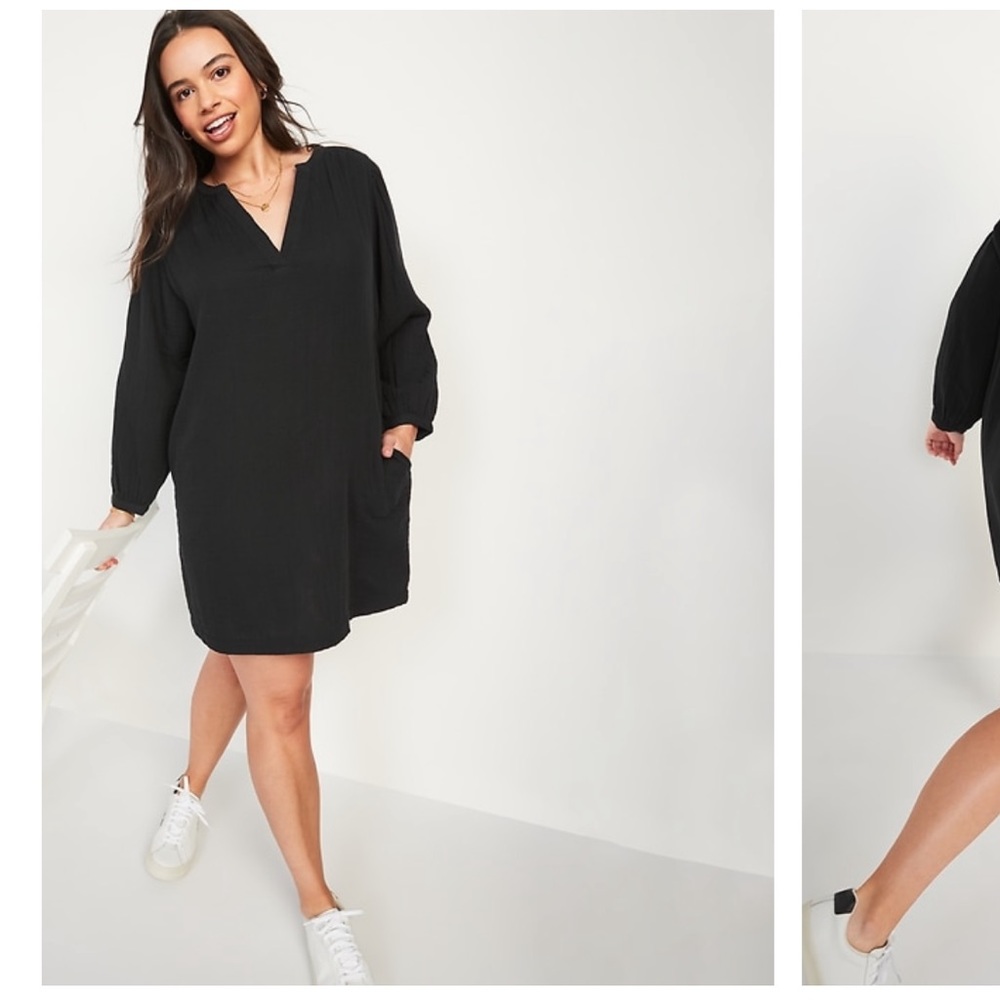 Long-sleeve Poet Mini Swing Dress
